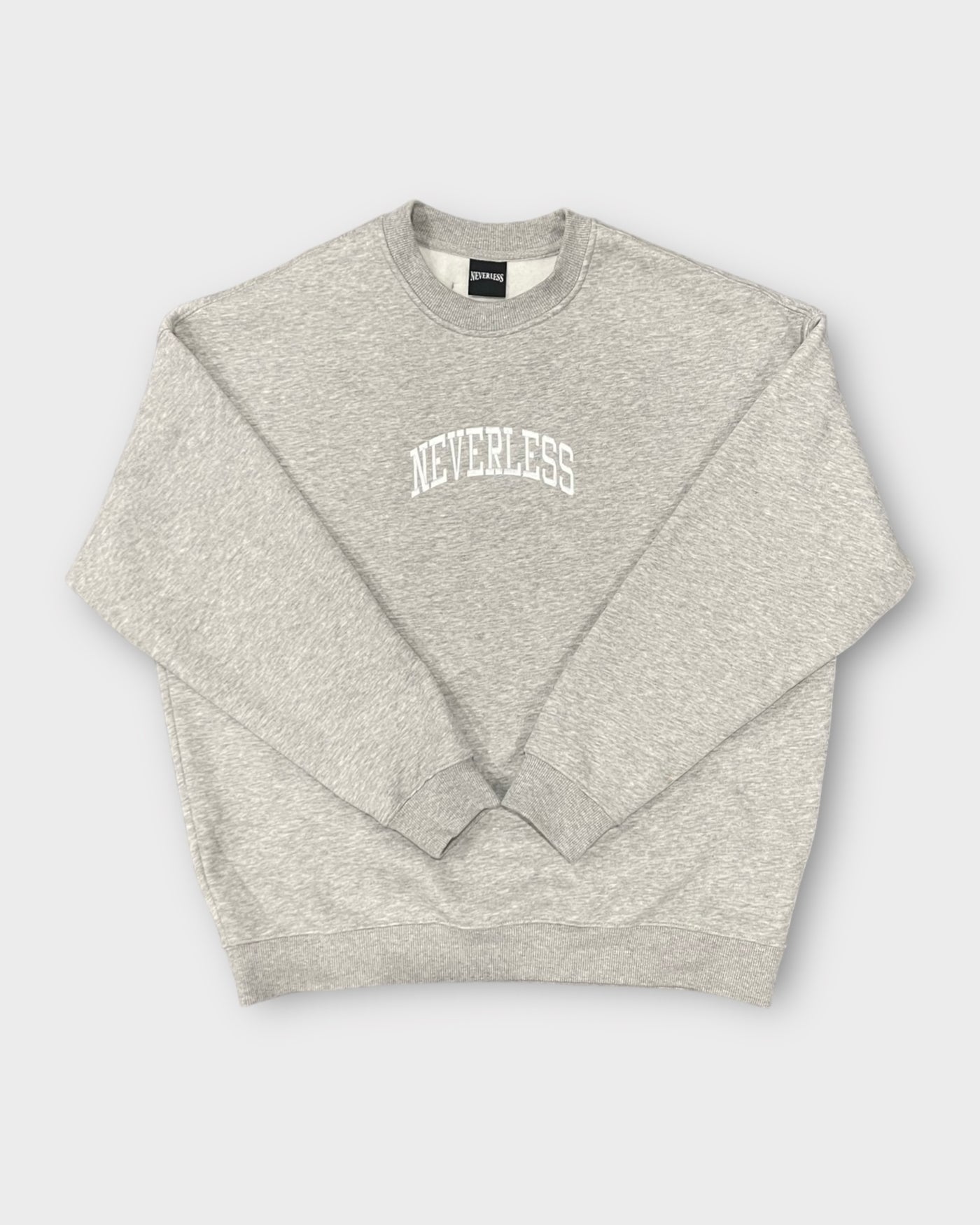 HEATHER GREY ARC LOGO CREWNECK